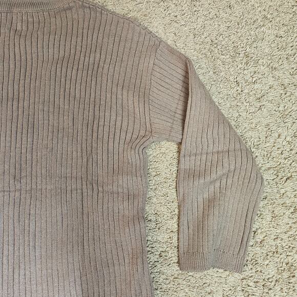 Lillusory Ribbed Turtle Neck Sweater Womens Size Medium Brown Stretch Casual NWT - Picture 6 of 10
